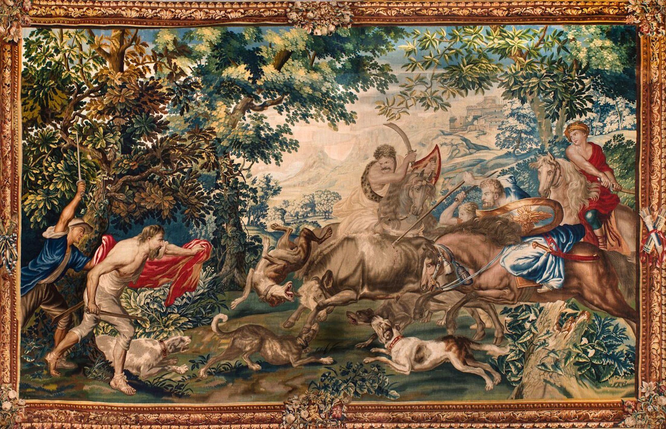 Großer historischer flämischer Wandteppich 