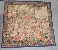 Grande arazzo fiammingo del XVII secolo con molteplici scene reali barocche