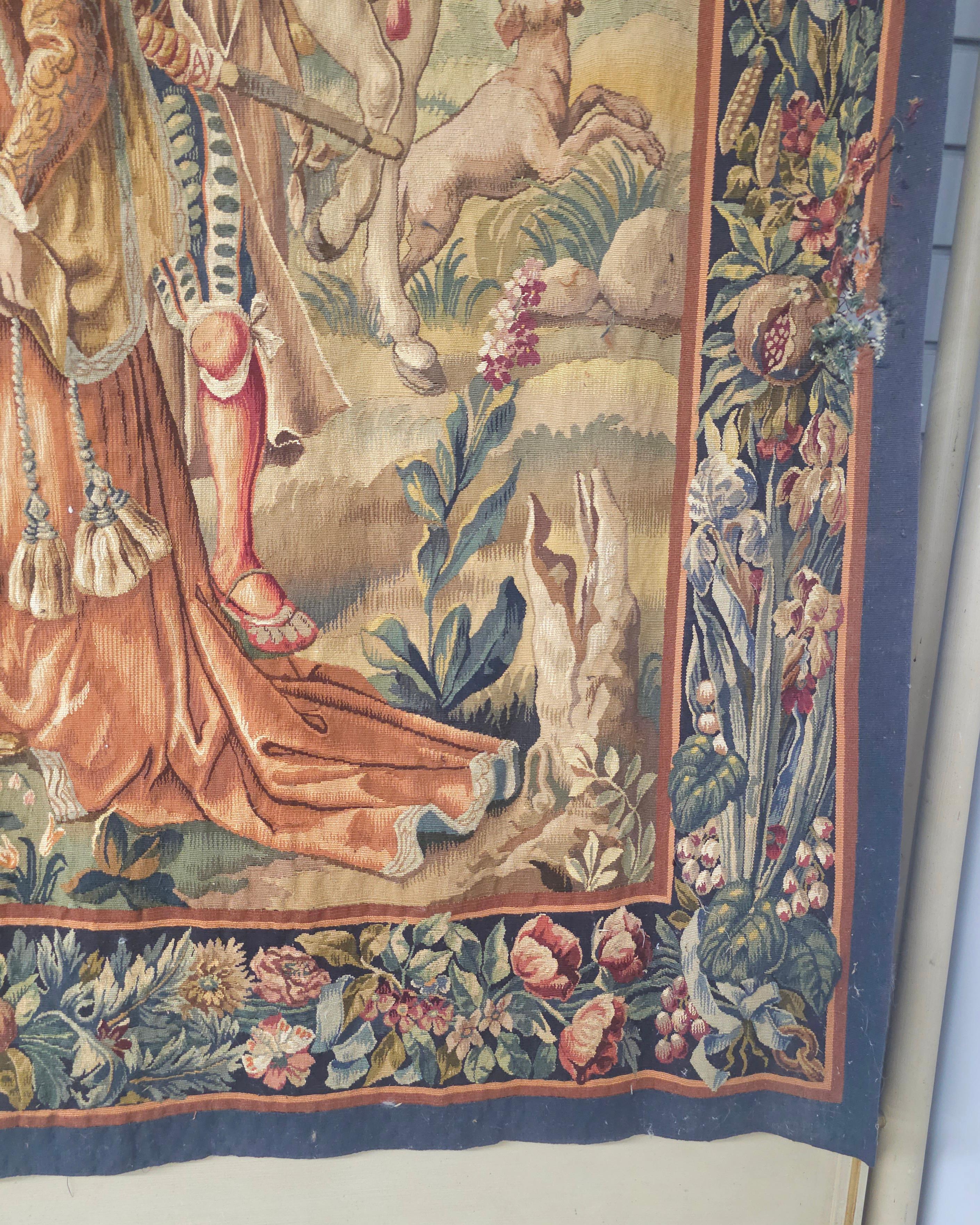 17th Century Large Flemish Tapestry with Multiple Baroque Royalty Scenes For Sale 1