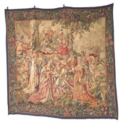 17th Century Large Flemish Tapestry with Multiple Baroque Royalty Scenes