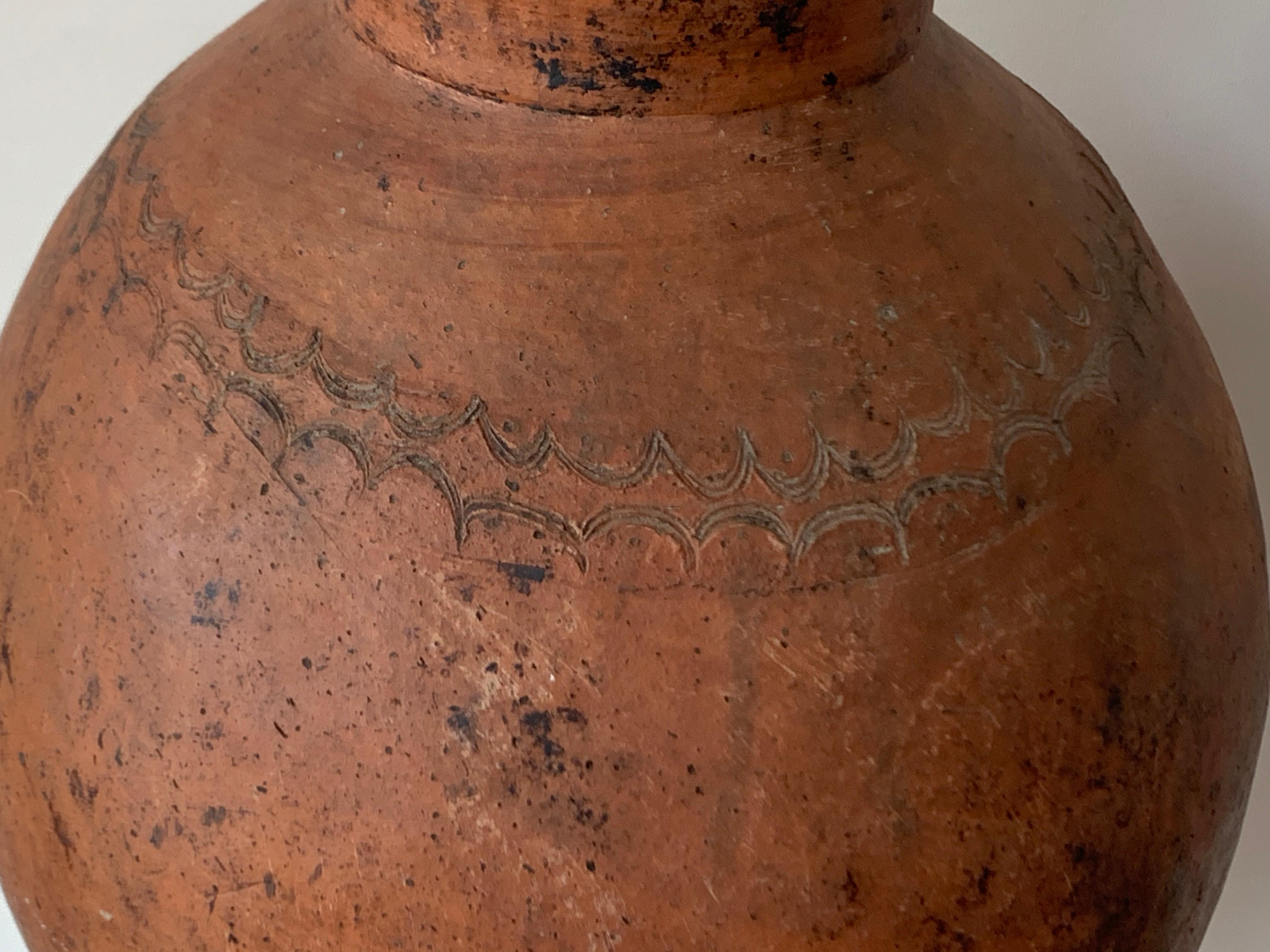 17th Century Large Red Terracotta Vessel, Vase, Planter with Low Tap For Sale 1