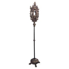 17th Century Large Six Sided Venetian Carved Gilded Baroque Hall Lantern