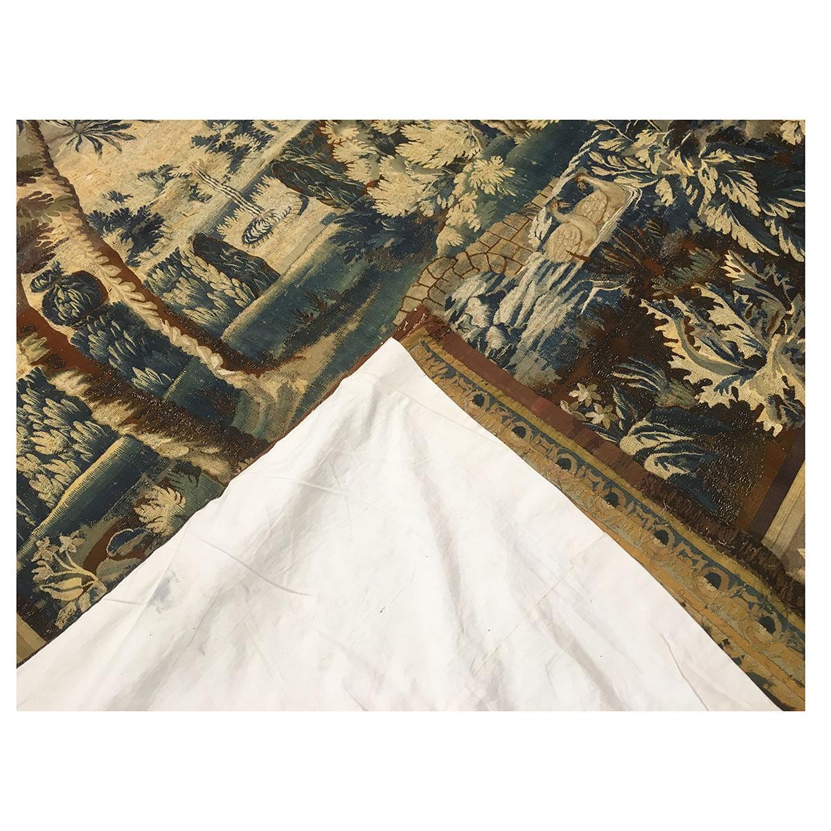 Gran tapiz de lana y seda del siglo XVII Jardín barroco inglés Mortlake 10x13 siglo XVIII y antes en venta