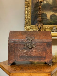 17th CENTURY LEATHER CANDLE CASE