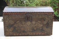17th Century Leather Trunk, 17th Century Chest