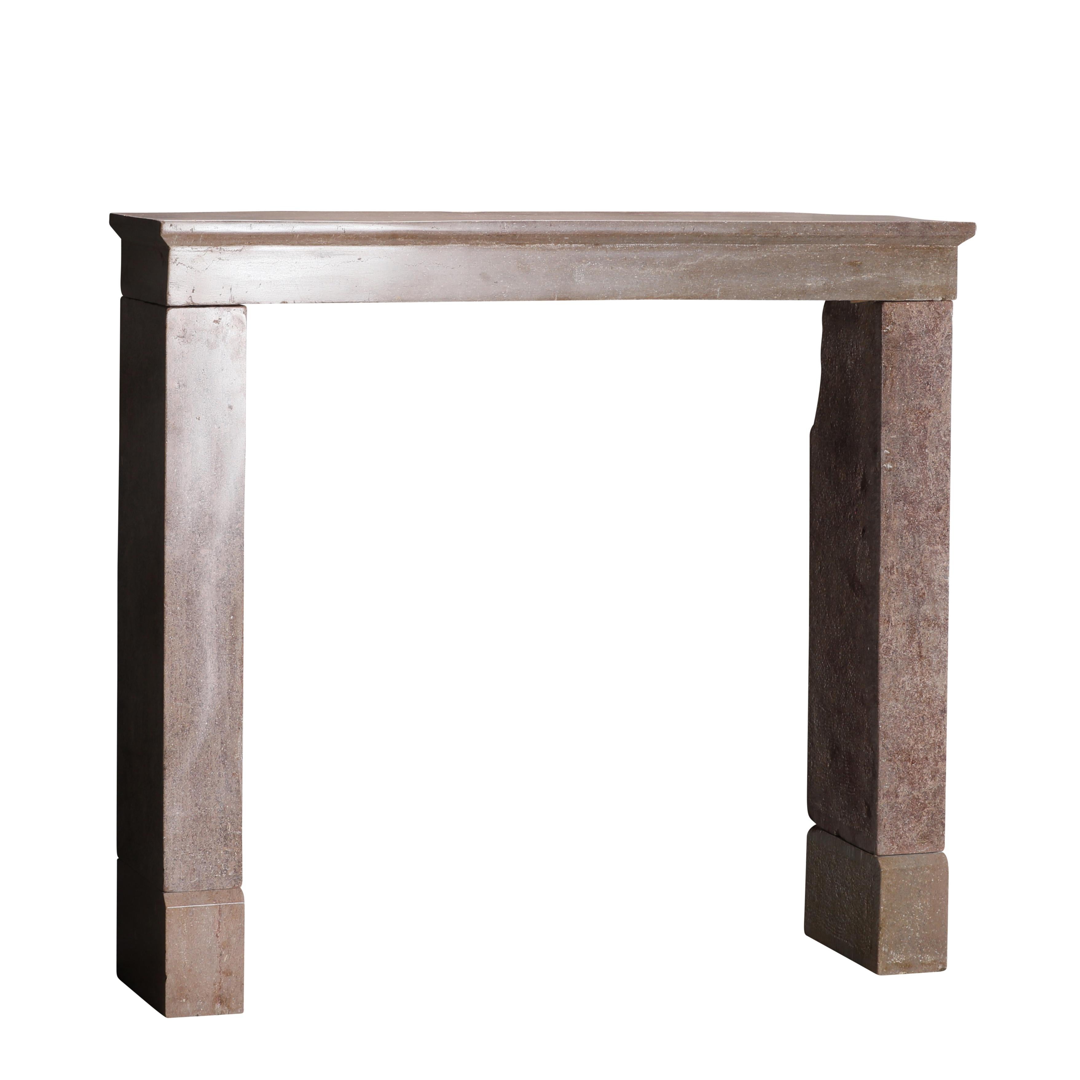 17th Century Light Red Stone Fireplace In Timeless Rustic Style For Sale 8