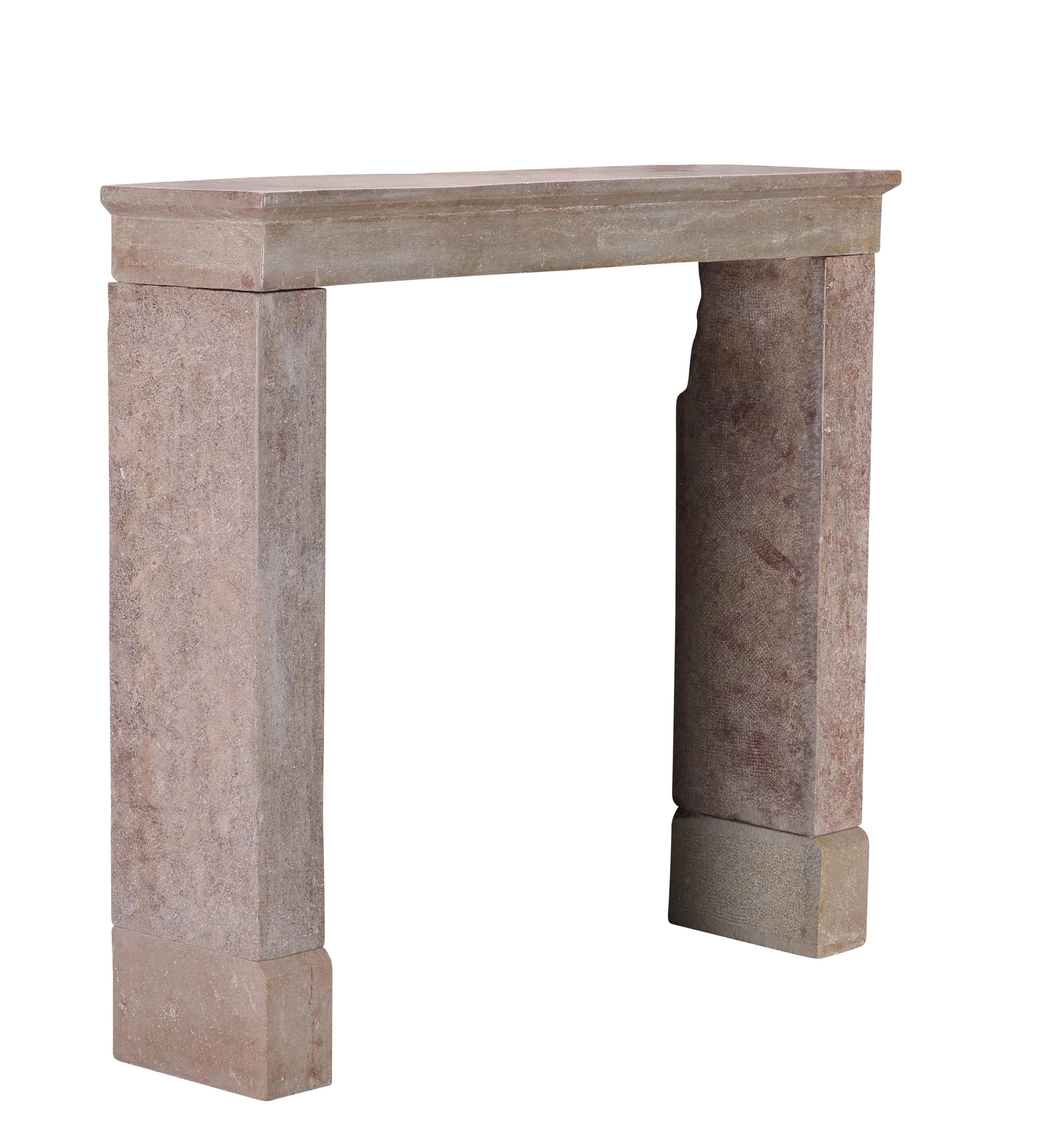 17th Century Light Red Stone Fireplace In Timeless Rustic Style For Sale 10