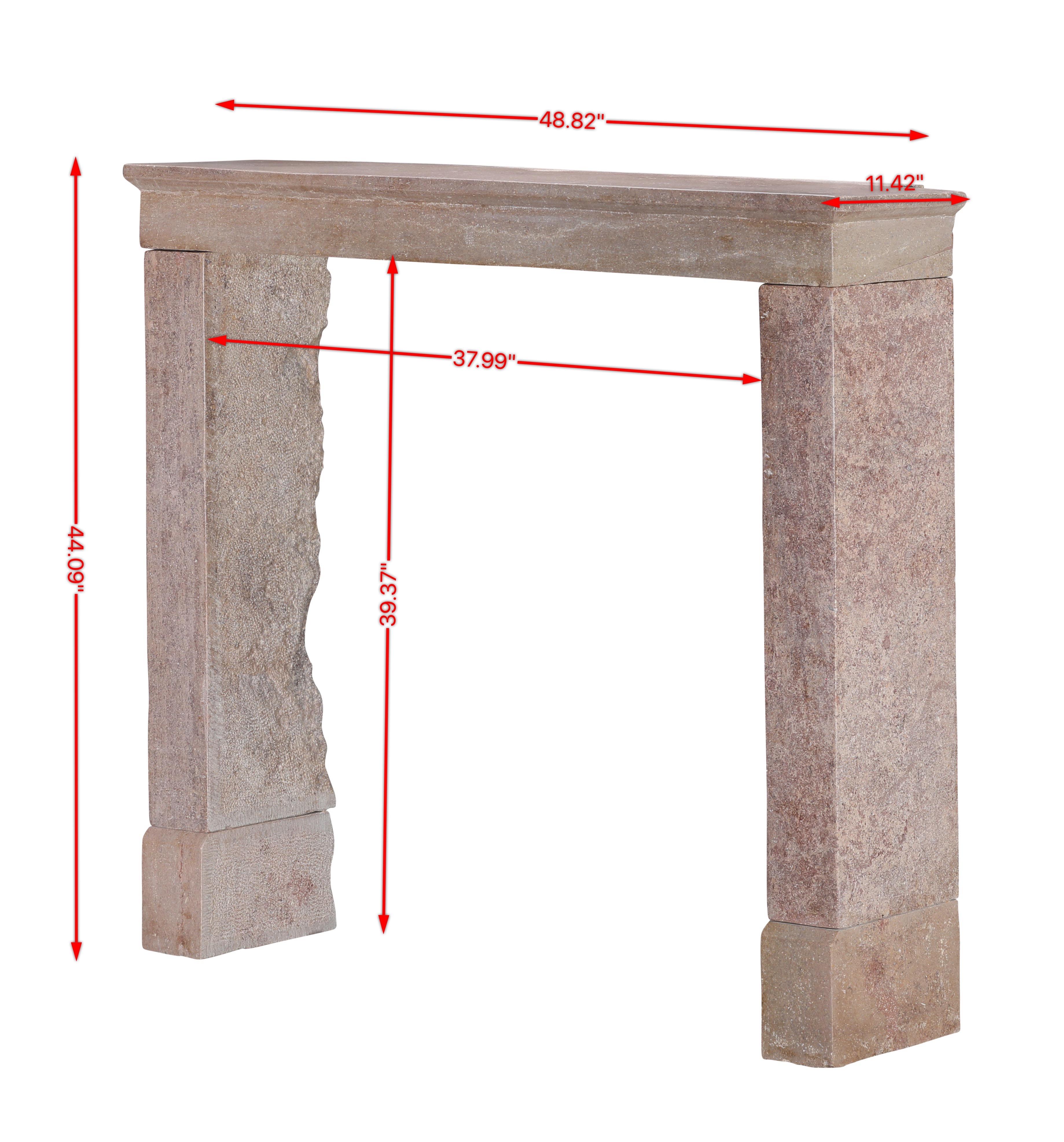 Light red stone fireplace in timeless rustic style for authentic interior design project. The decorative object of a luxury décor.
Dimensions:
124 cm Exterior Width 48.82 Inch
112 cm Exterior Height 44.09 Inch
96.5 cm Interior Width 37.99 Inch
100