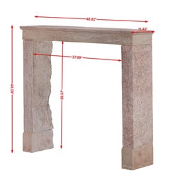 17th Century Light Red Stone Fireplace In Timeless Rustic Style