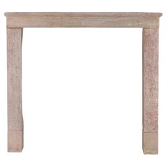 17th Century Light Red Stone Fireplace In Timeless Rustic Style