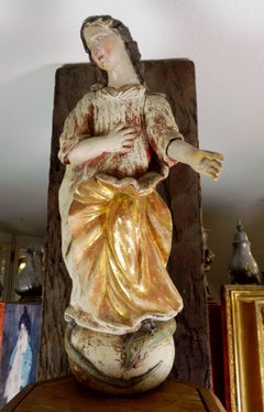 17th Century Lime Wood Madonna Immaculata in Manner of Tilman Riemenschneider