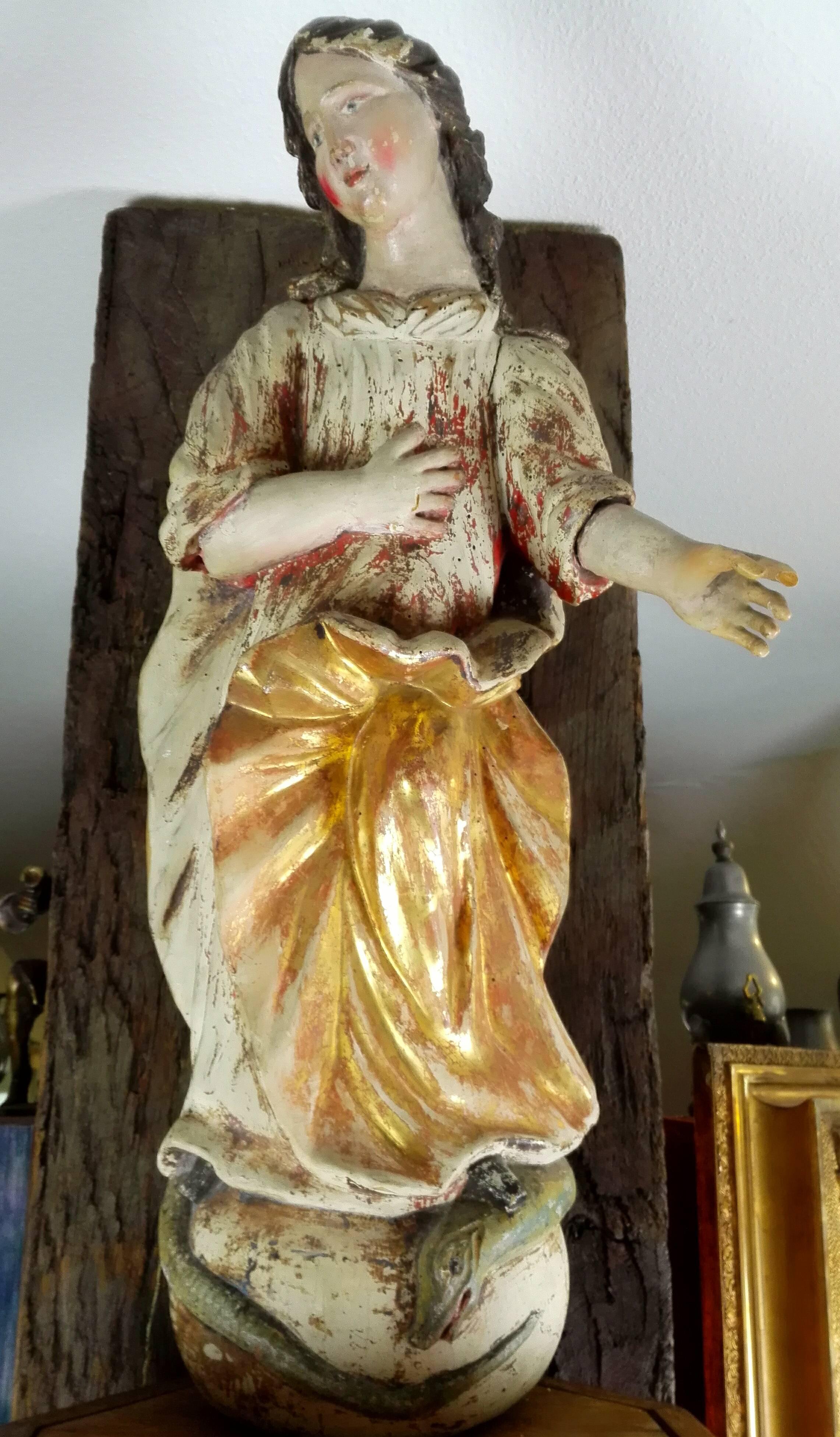 German 17th Century Lime Wood Madonna Immaculata in Manner of Tilman Riemenschneider For Sale