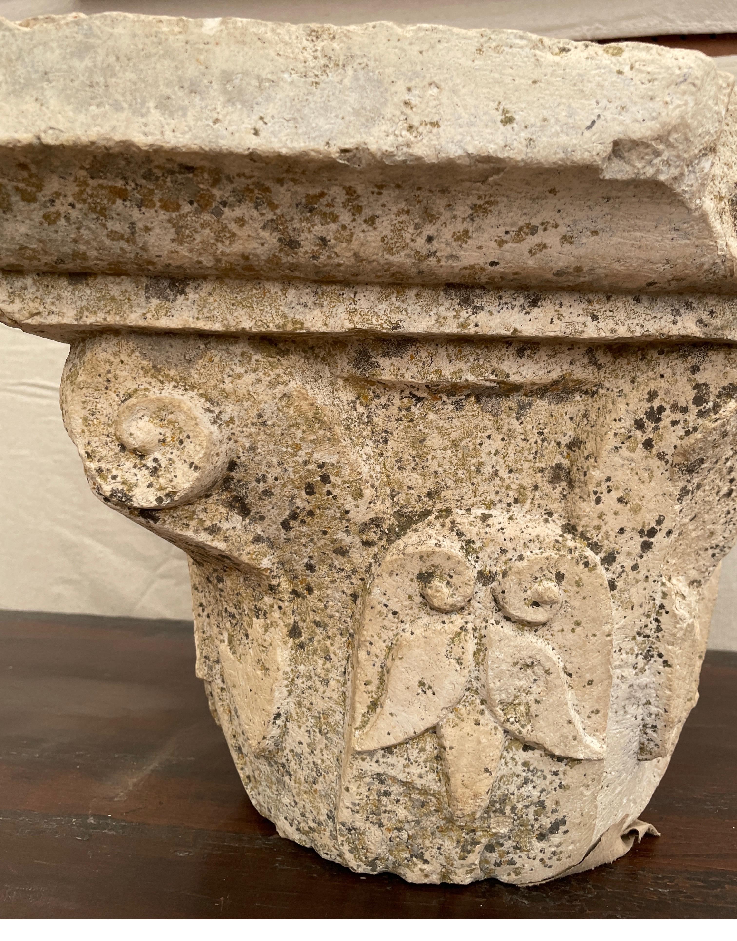 18th Century and Earlier 17th Century Limestone Capital from Seville Spain For Sale