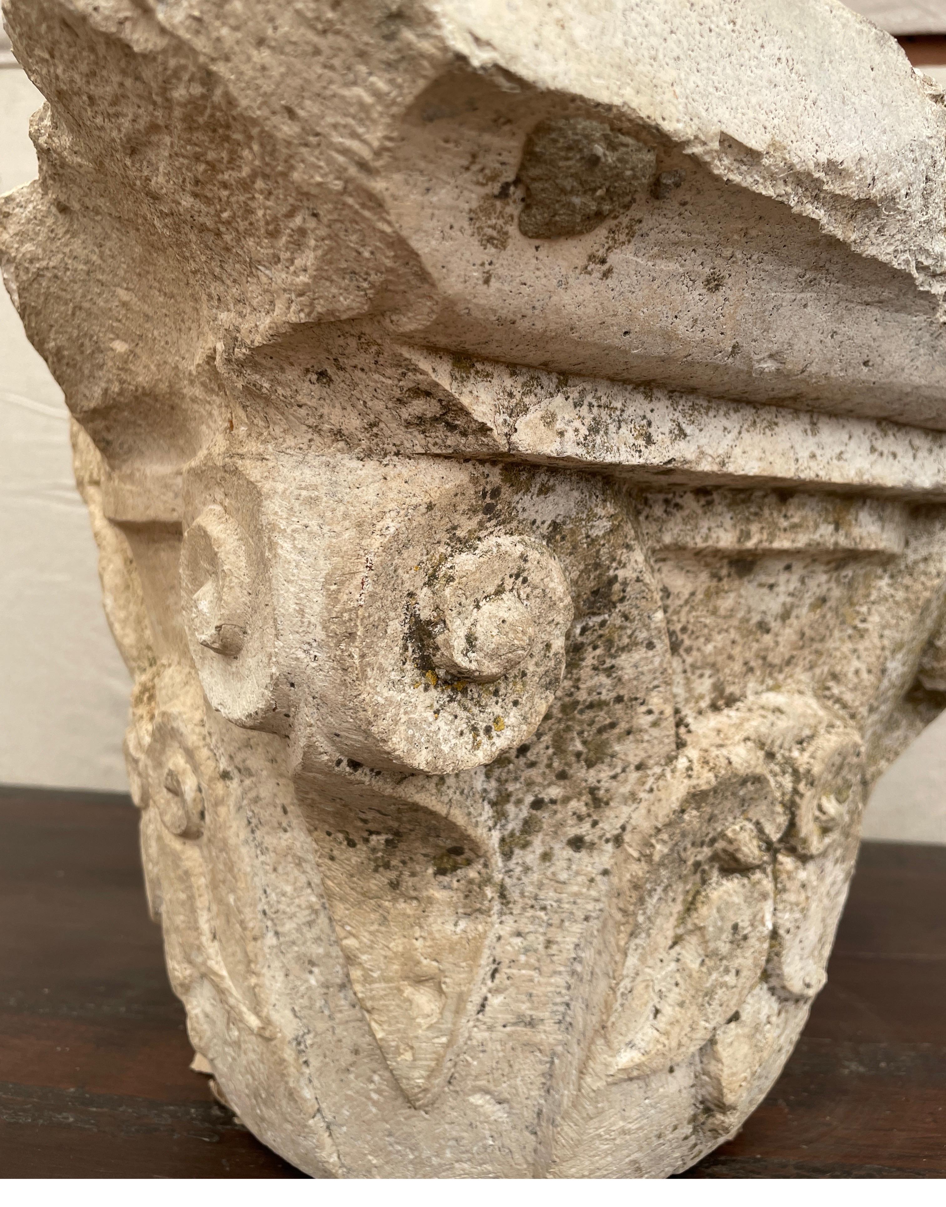 17th Century Limestone Capital from Seville Spain For Sale 2