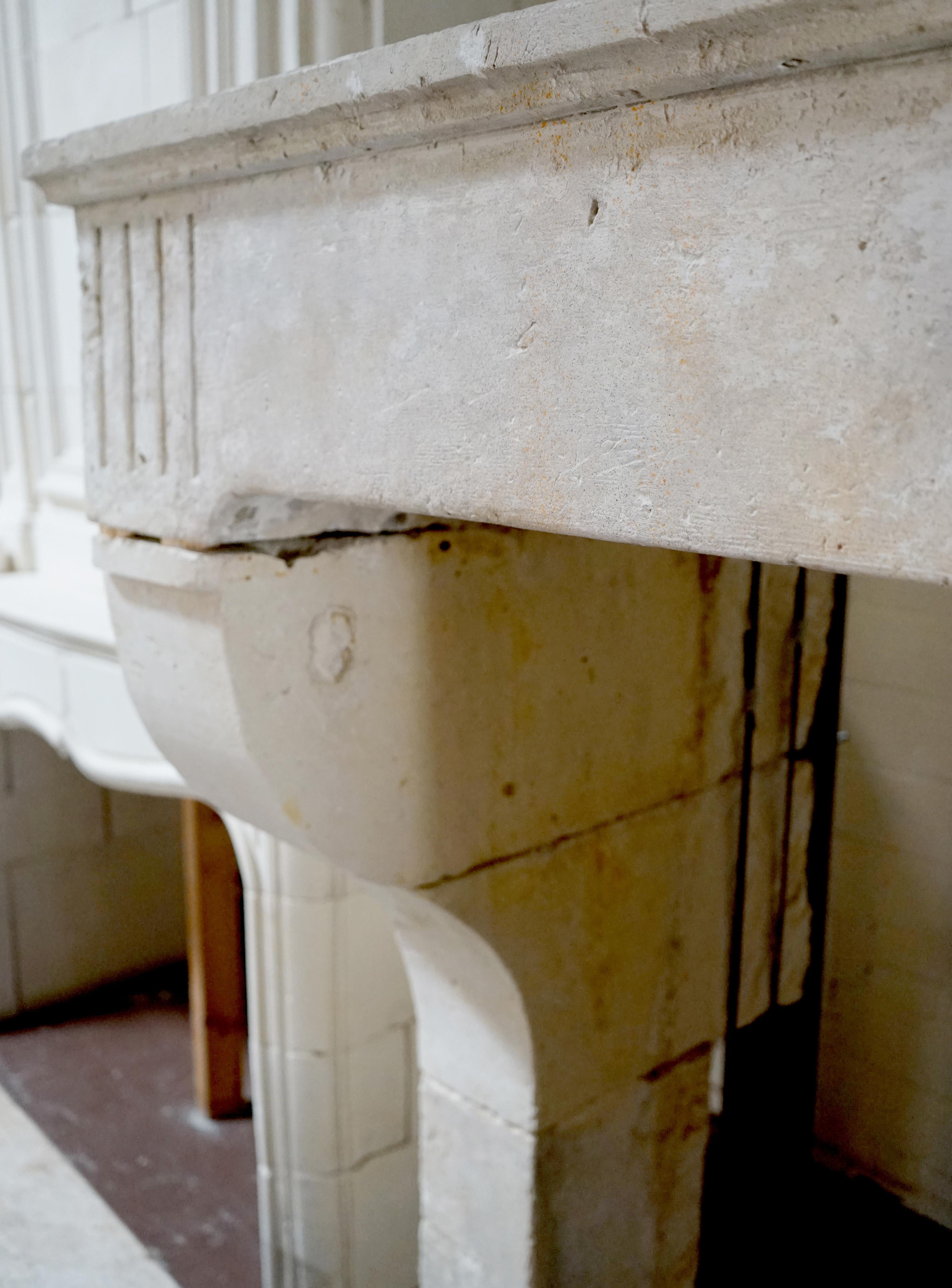 Late 17th Century 17th Century Limestone Fireplace