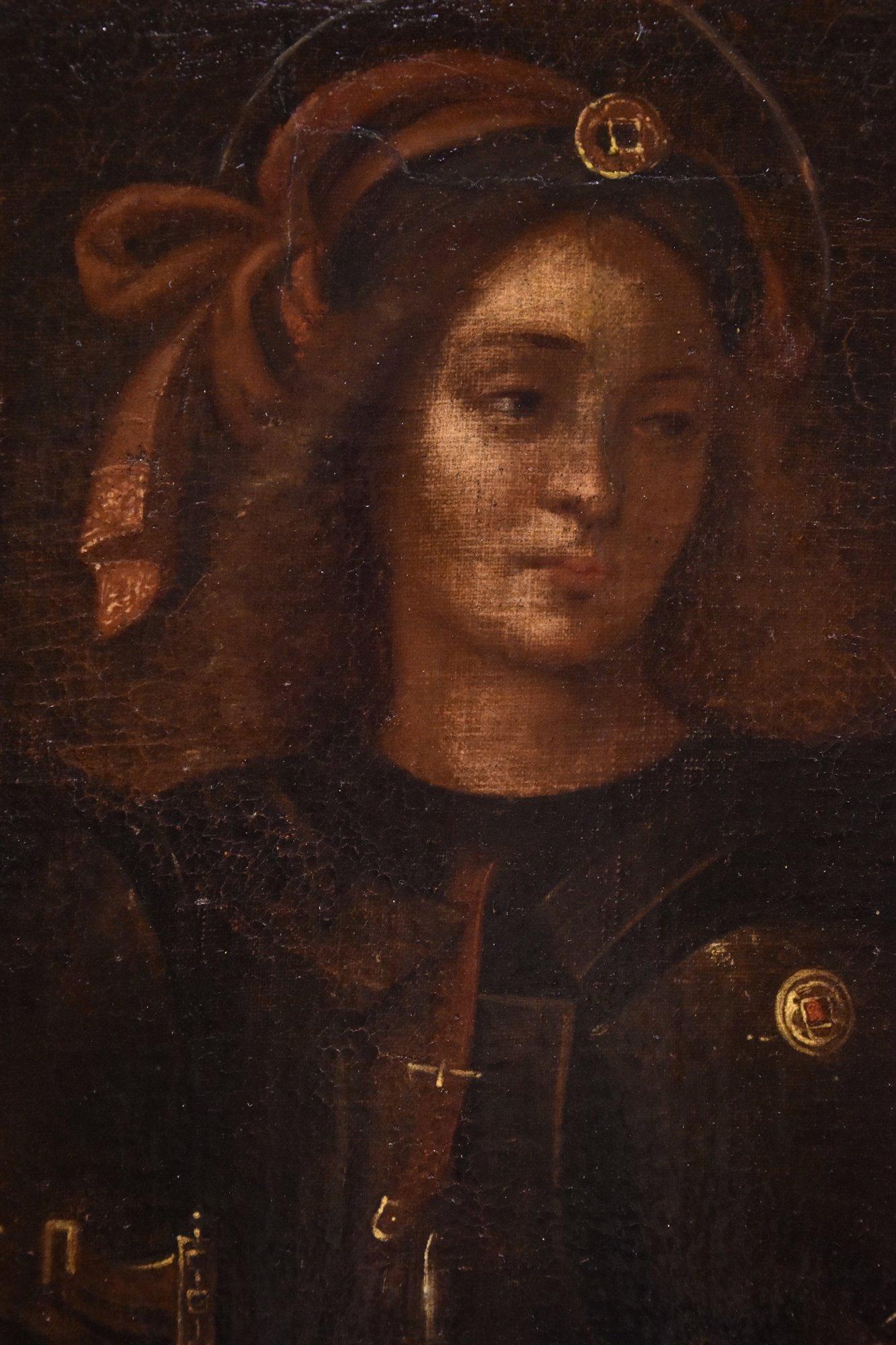 San Miguel Arcángel Siglo XVII Pintura Óleo sobre lienzo Escuela Lombarda en venta 8