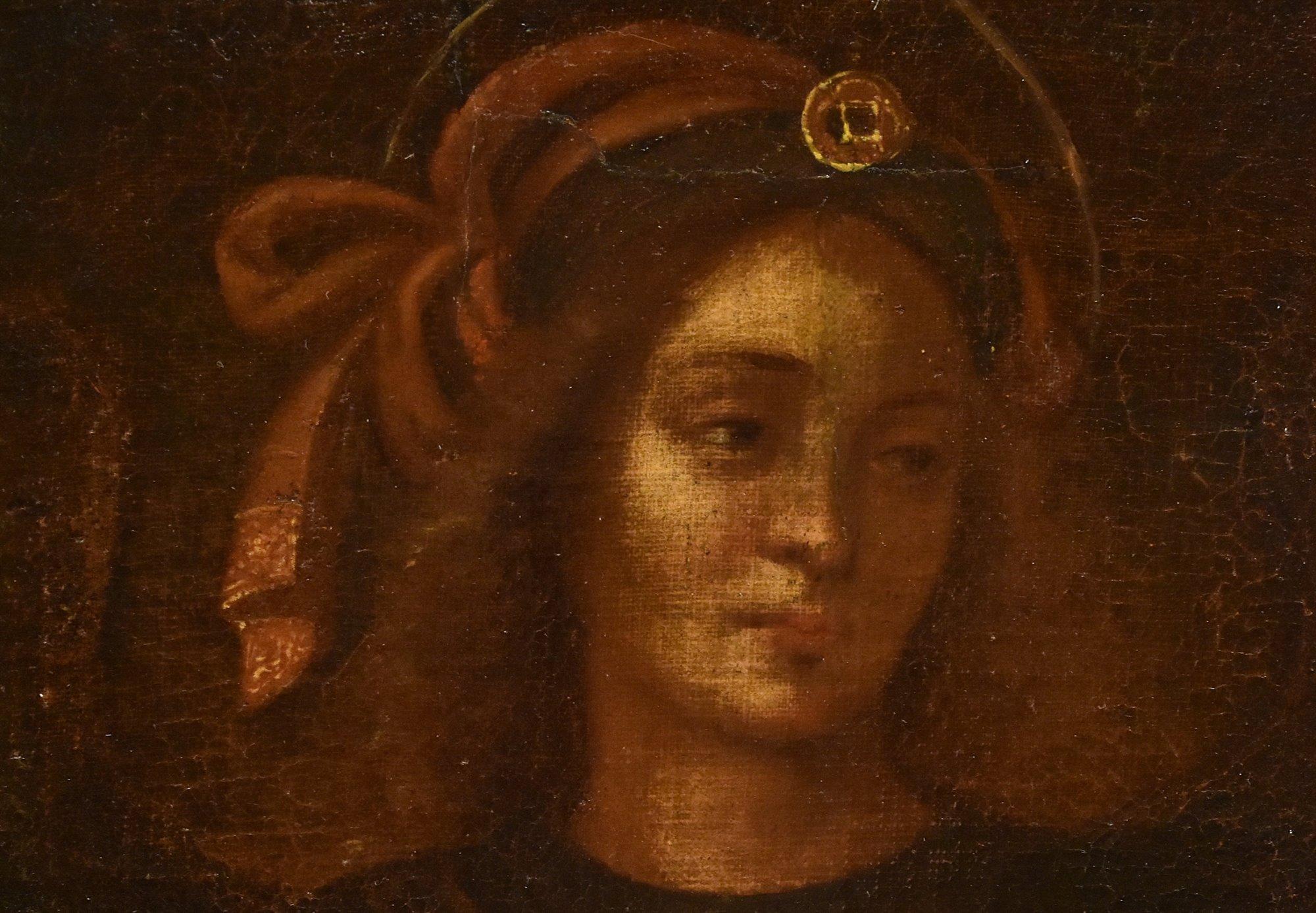San Miguel Arcángel Siglo XVII Pintura Óleo sobre lienzo Escuela Lombarda en venta 9