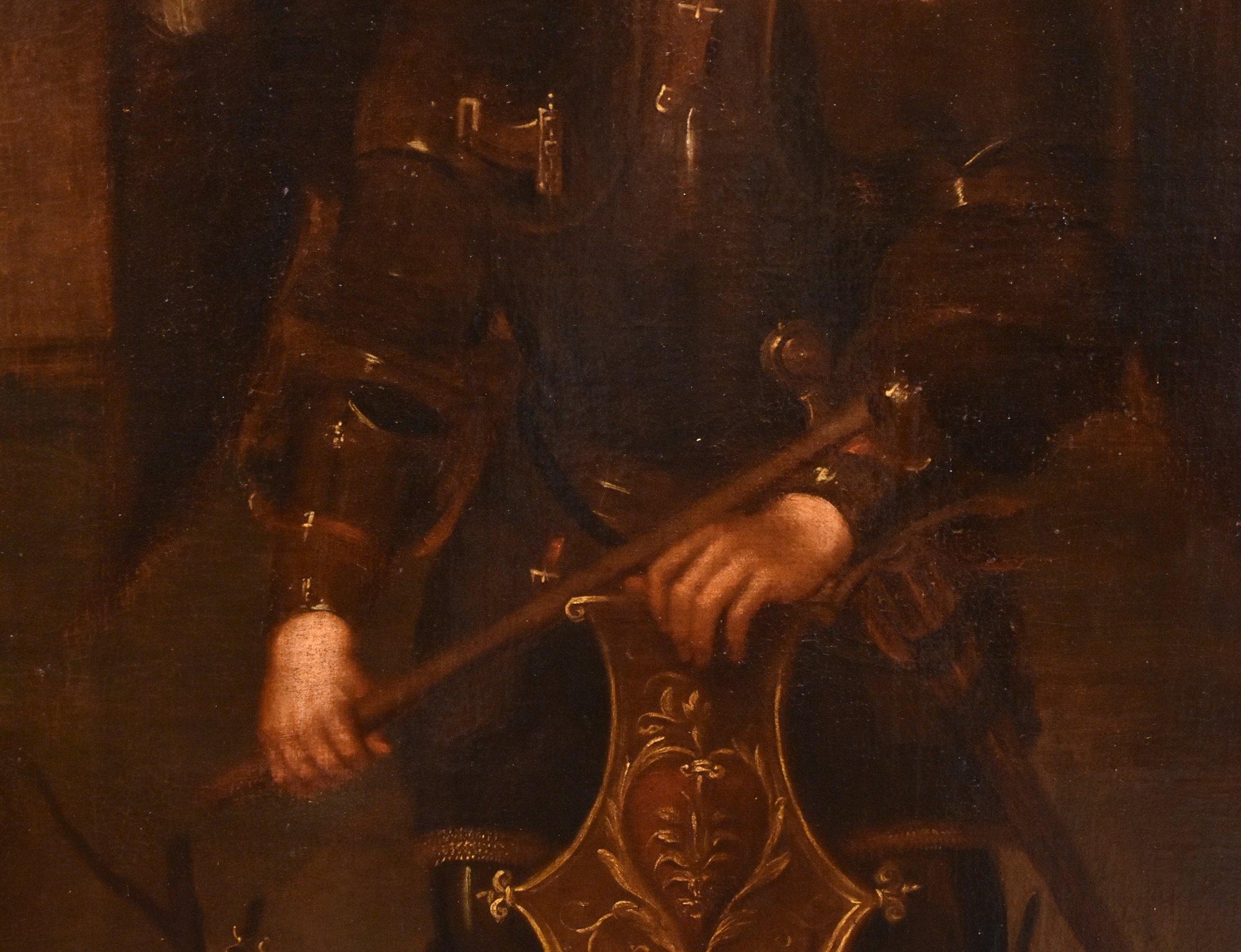 San Miguel Arcángel Siglo XVII Pintura Óleo sobre lienzo Escuela Lombarda en venta 10