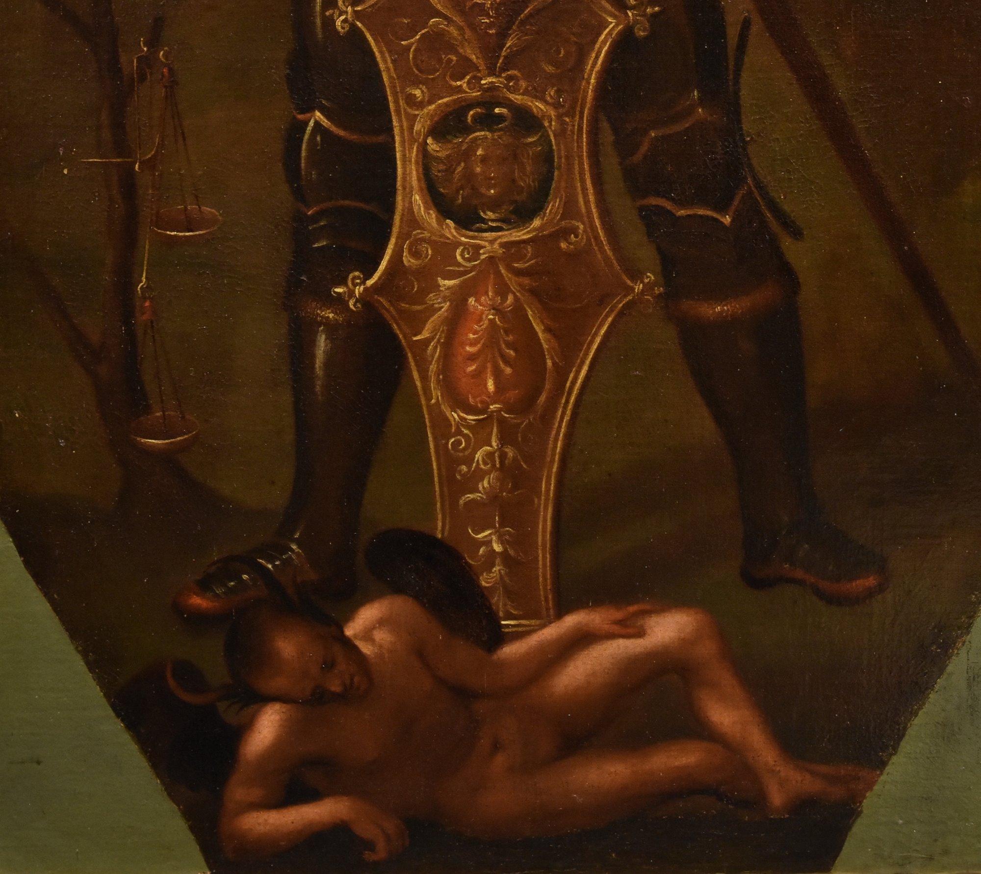 San Miguel Arcángel Siglo XVII Pintura Óleo sobre lienzo Escuela Lombarda en venta 1