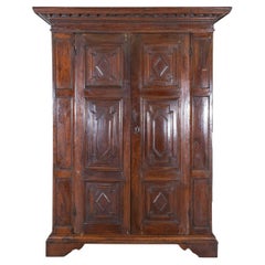 17th-Century Lombard Walnut Wardrobe with Paneled Doors — Brescia, Italy