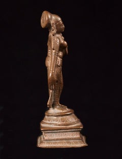 Radha aus gegossener Bronzeguss aus dem 17. Jahrhundert, Liebhaber von Krishna, Indien