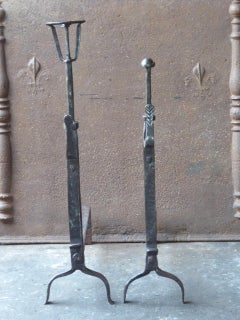 17th Century Louis XIII Andirons, Firedogs