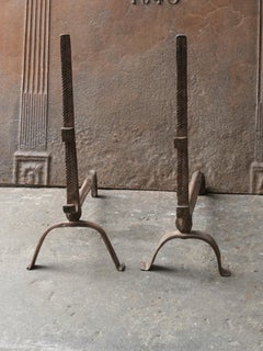 17th Century Louis XIII Andirons, Firedogs