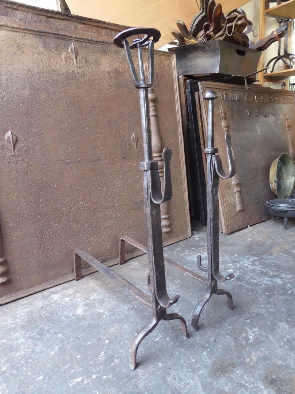 18th Century and Earlier 17th Century Louis XIII Andirons, Firedogs For Sale