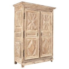 17th Century Louis XIII Bleached Walnut Provincial Armoire