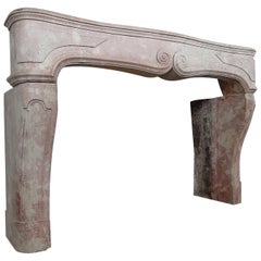 17th Century Louis XIV Pink Marble Fireplace