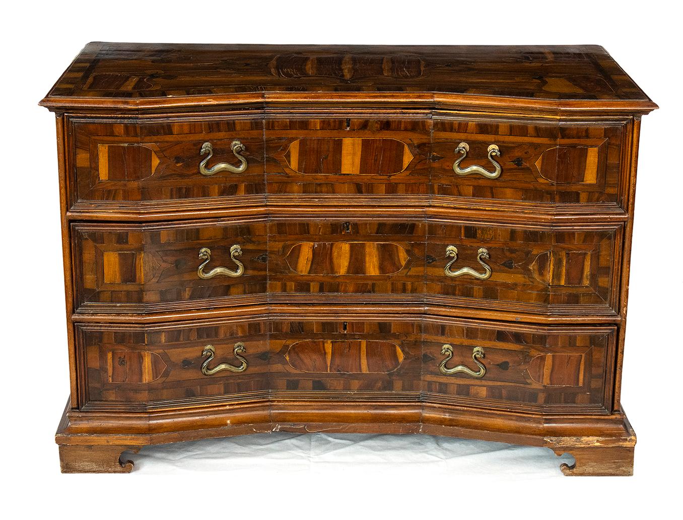 17th Century Louis XIV Walnut Inlay Pair of Italian Chest of Drawers Canterano For Sale 8