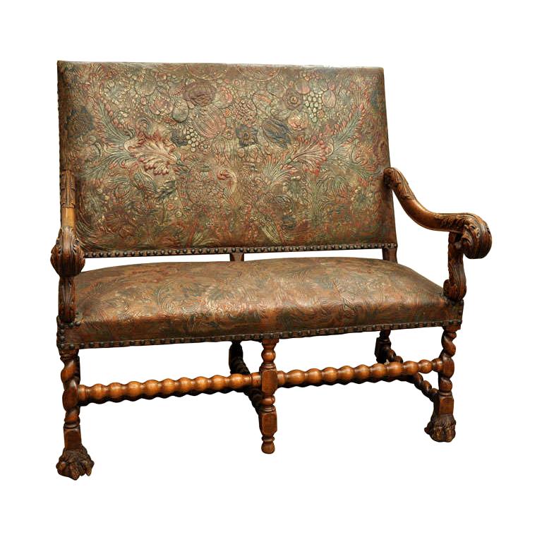 17. Jahrhundert Louis XIV.-Sessel aus Nussbaumholz