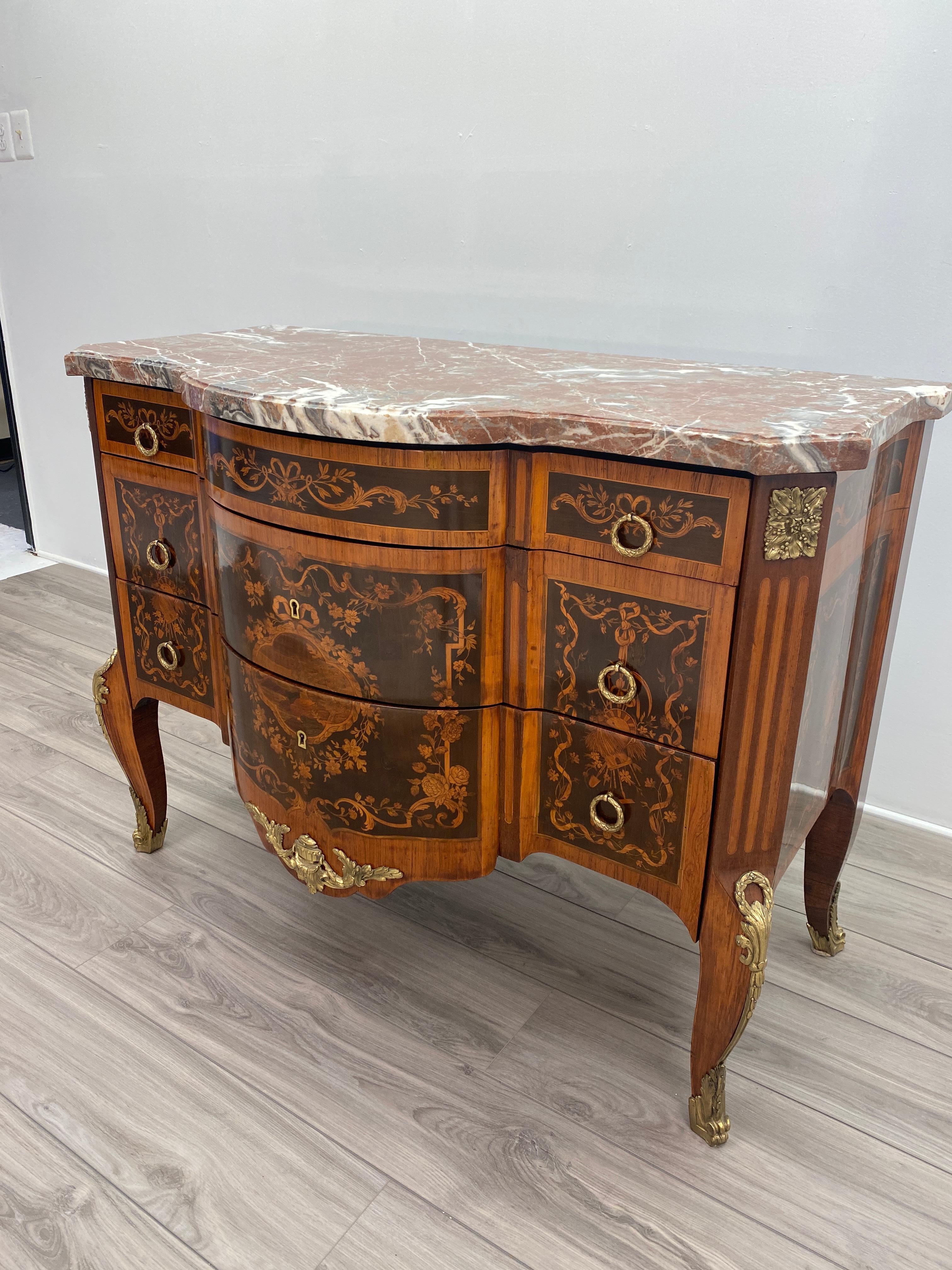 Louis XVI Marble Top Commode 1