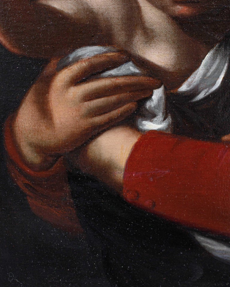 17th century Madonna and Child blessing Painting Oil on Canvas Bergamo ...