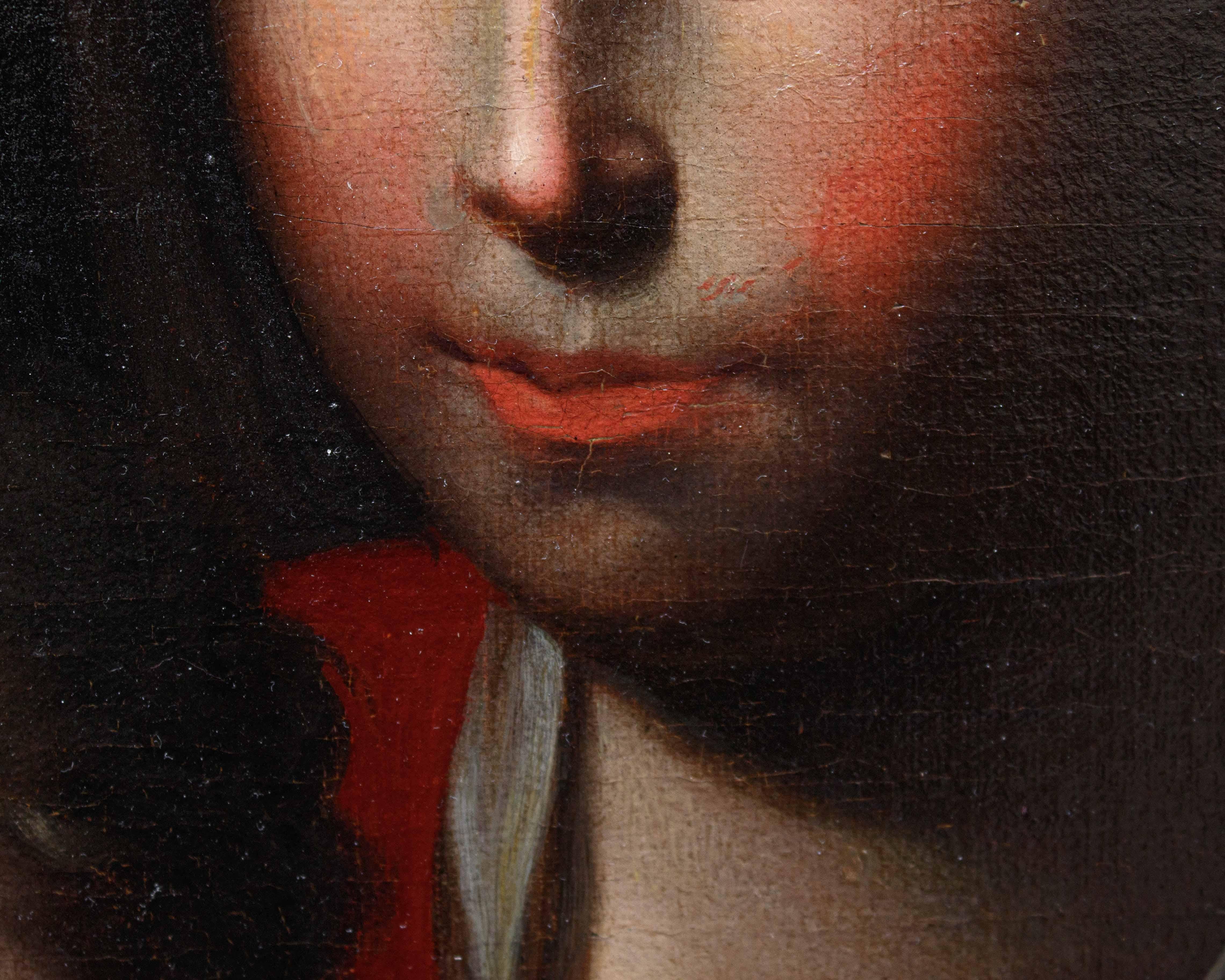 17th Century Madonna and Child Blessing Painting Oil on Canvas Bergamo ...