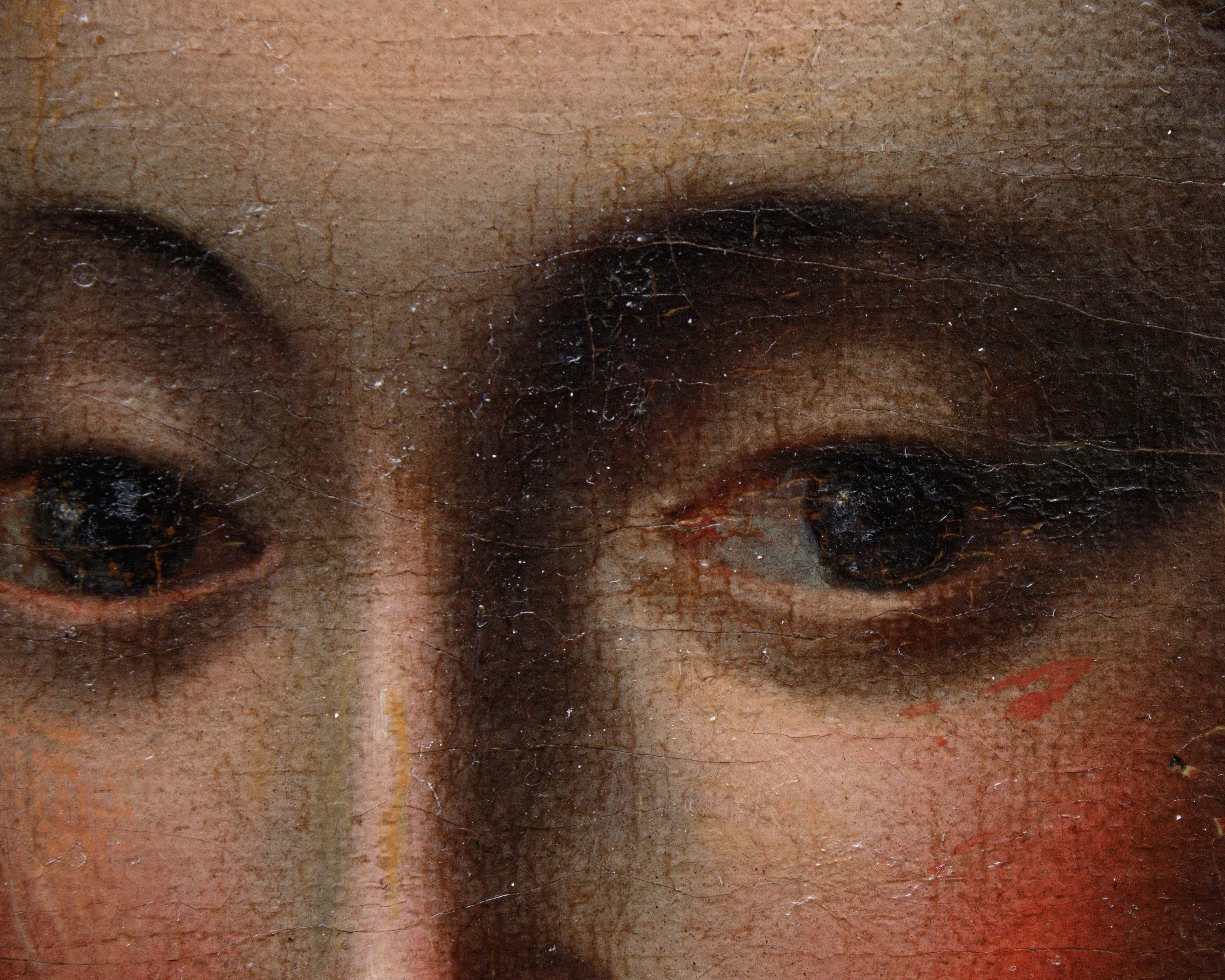 17th Century Madonna and Child Blessing Painting Oil on Canvas Bergamo ...