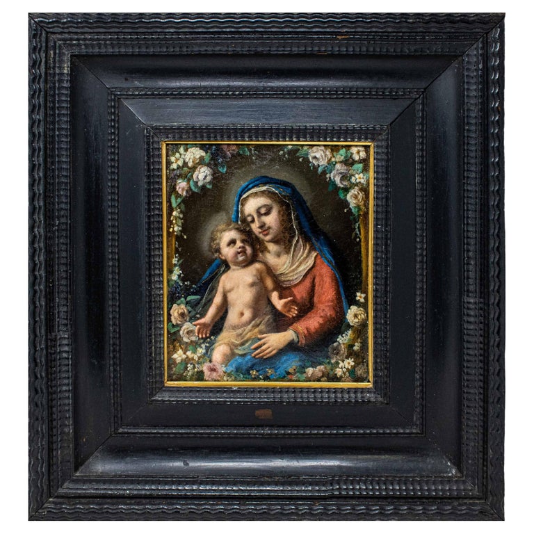 17th Century Madonna with Child Painting Oil on canvas by Raffaello ...