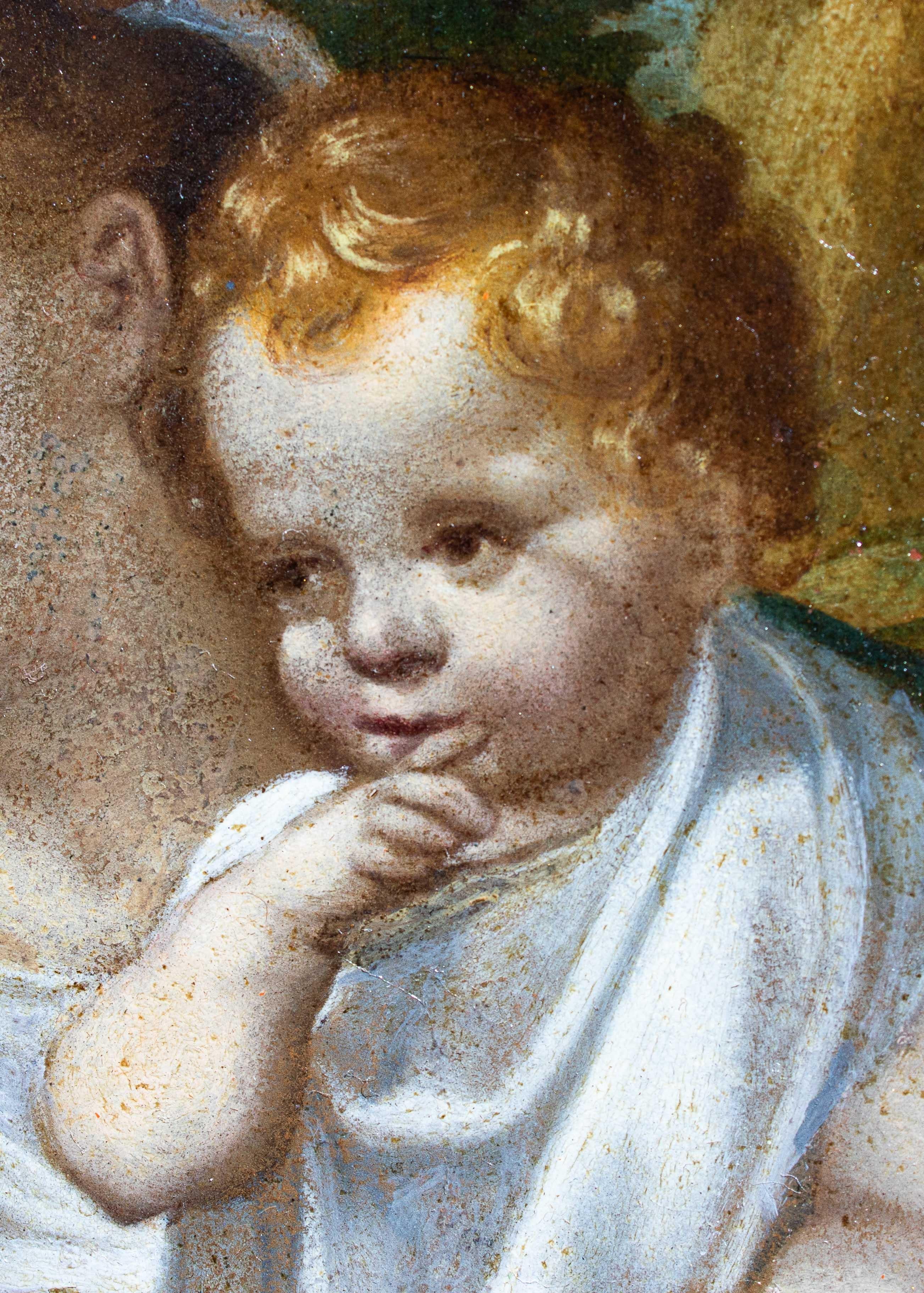 17th Century Madonna with Child Painting Oil on Copper at 1stDibs