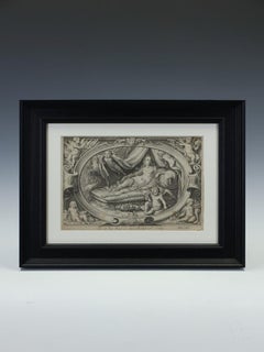 17th Century Mannerist Engraving: Venus & Cupid by Jan Saenredam (After Goltzius