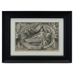 17th Century Mannerist Engraving: Venus & Cupid by Jan Saenredam (After Goltzius