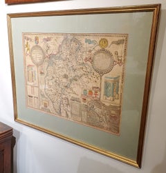 Mappa del Cumberland, Inghilterra, incorniciata del XVII secolo di John Speeds, 1610