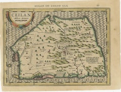 17th-Century Map of Sri Lanka (Ceylon) by Mercator & van den Keere, 1630