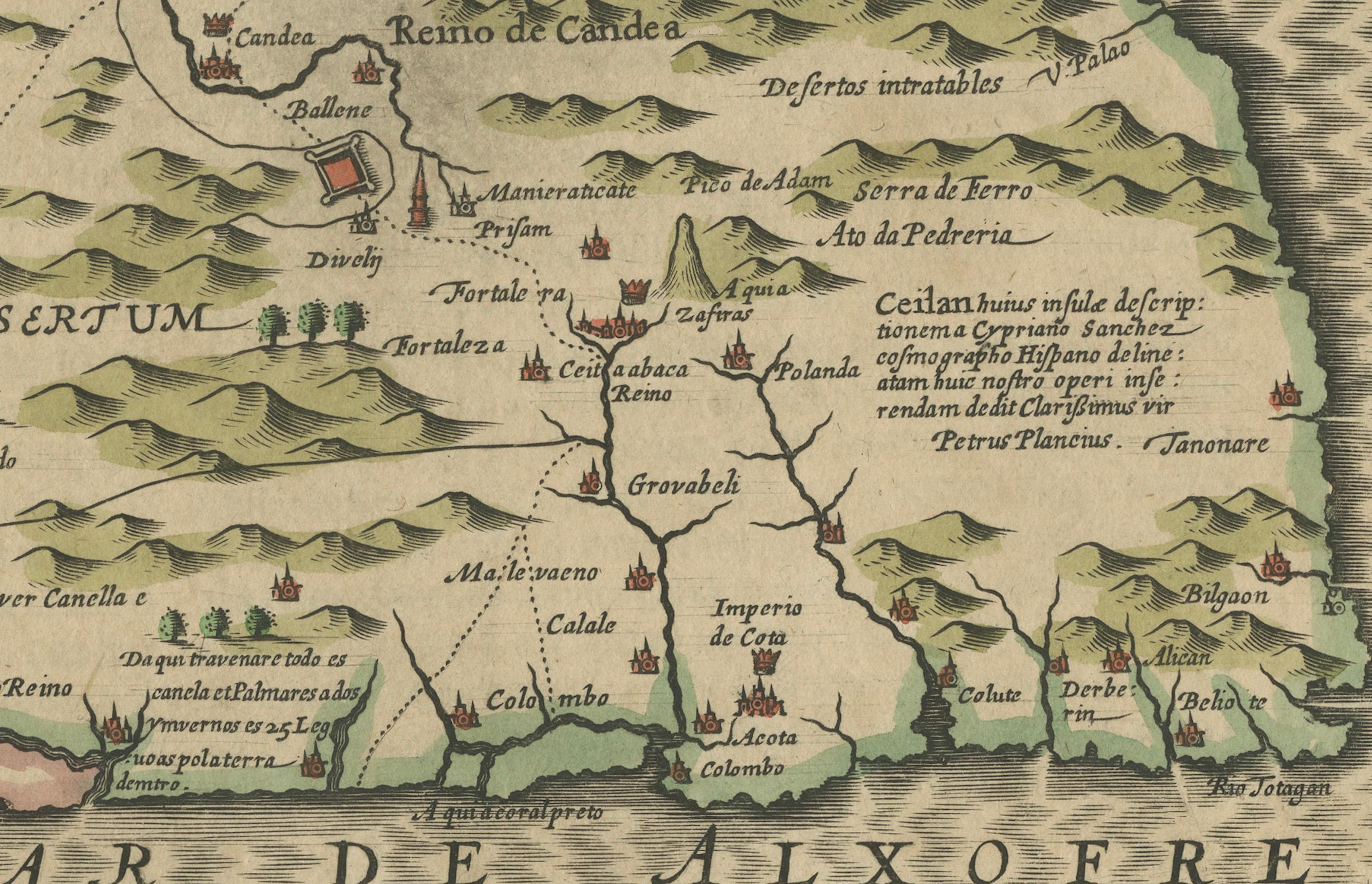 Map von Sri Lanka (Ceylon) aus dem 17. Jahrhundert von Mercator & van den Keere, 1630 (Graviert) im Angebot