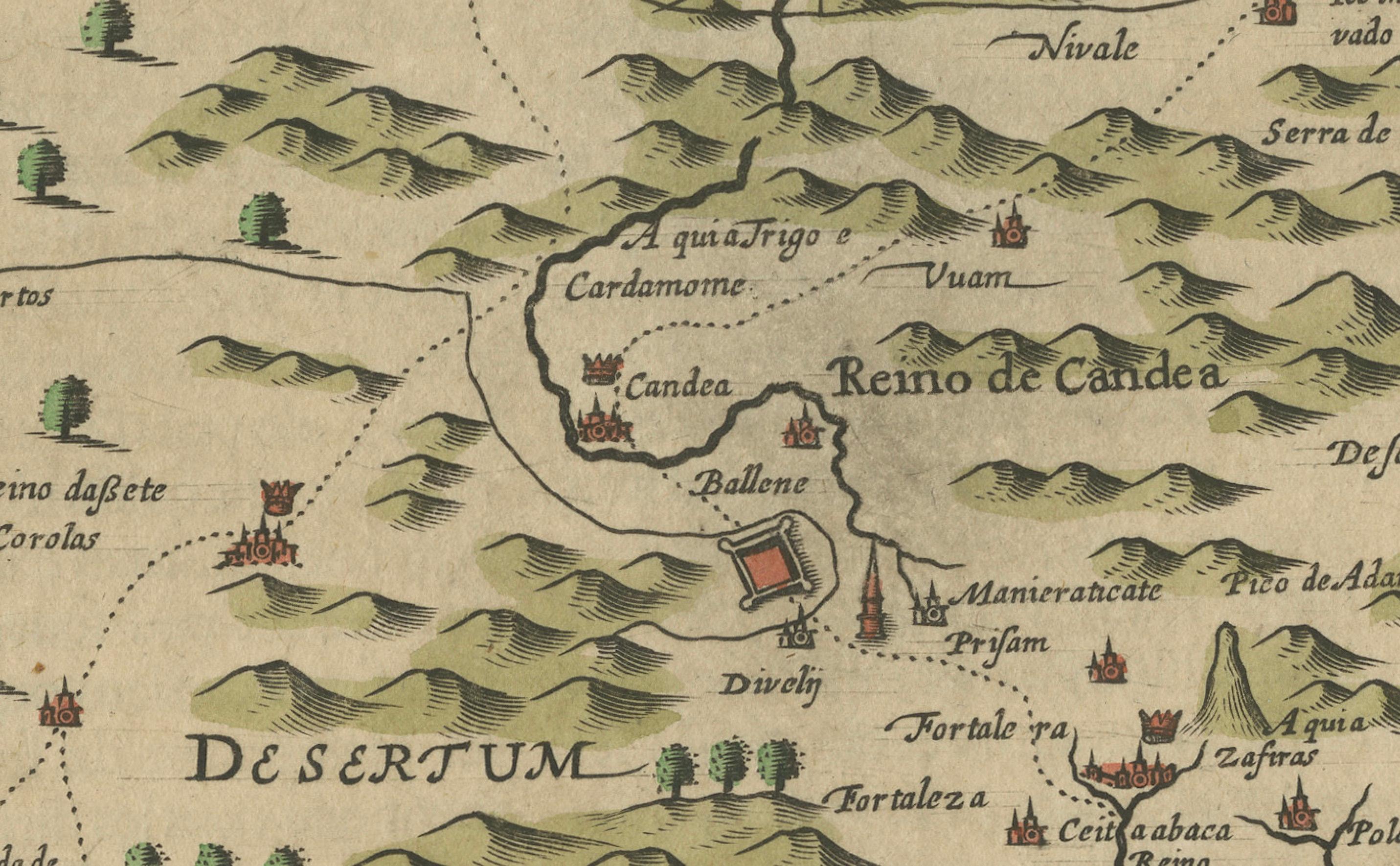 Map von Sri Lanka (Ceylon) aus dem 17. Jahrhundert von Mercator & van den Keere, 1630 (Papier) im Angebot