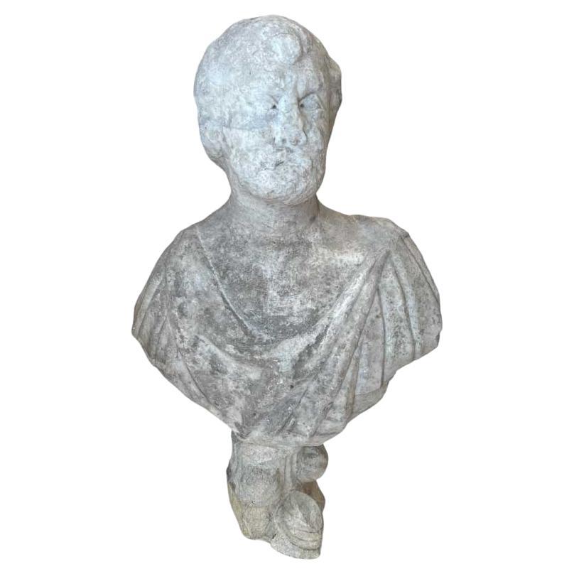 17th Century Marble Bust of Man For Sale