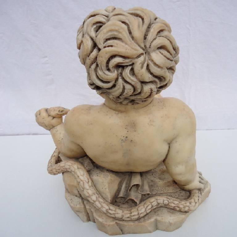 Baroque 17th Century Marble Sculpture, Alessandro Algardi, Child Hercules with Snake