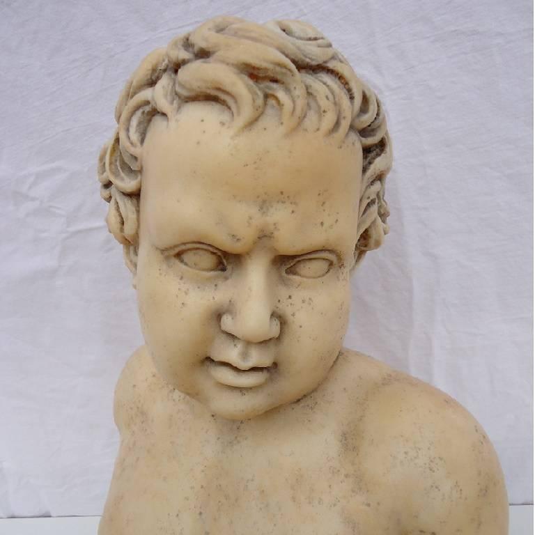 17th Century Marble Sculpture, Alessandro Algardi, Child Hercules with Snake In Fair Condition In Chisinau, MD