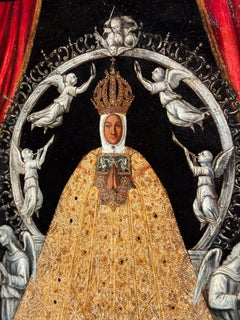 17th century Mexican Oil on Copper of the Virgen del Toledo
