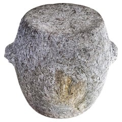17th Century Mind Dynasty Carved Stone Barrel #01