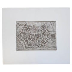 Antique 17th Century Miniature Map of Milan